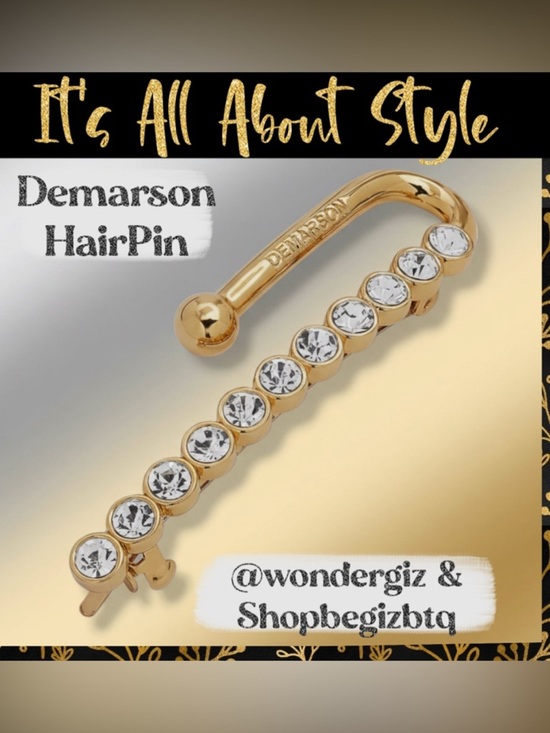 NWT Authentic Demarson Women\'s 12k Gold Plated Maia Crystal Hair Clip main image 10